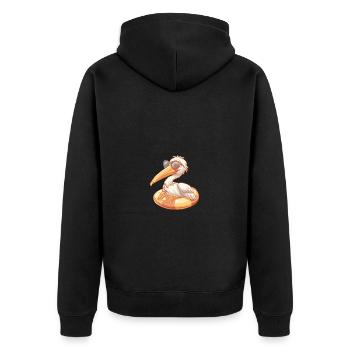 Pélican oiseau bande dessinée Cool - Veste à capuche bio Premium Unisexe - noir - Dos - Nico (187cm)