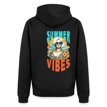 Lunettes de soleil Summer Femme Fleurs Sun Vintage - Veste à capuche bio Premium Unisexe - noir - Dos - Nico (187cm)