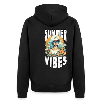 Lunettes de soleil Summer Femme Fleurs Sun Vintage - Veste à capuche bio Premium Unisexe - noir - Dos - Nico (187cm)