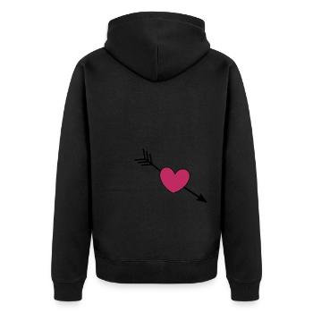 coeur violet coeurs violet rouge saint valentin - Veste à capuche bio Premium Unisexe - noir - Dos - Nico (187cm)