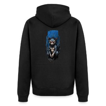 Enigmatic Aye-Aye - Unisex Premium Organic Zip Hoodie - black - Back - Nico (187cm)