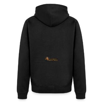 Wappel Wackelarmiger Windhosenkamerad - Unisex Premium Bio Zip Hoodie - Schwarz - Hinten - Nico (187cm)