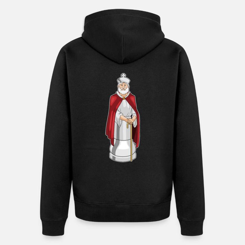 Pièce d’échecs Roi Échecs - Veste à capuche bio Premium Unisexe - noir