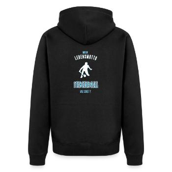 Federball Spieler Bester Federballer Geburtstag - Unisex Premium Bio Zip Hoodie - Schwarz - Hinten - Nico (187cm)