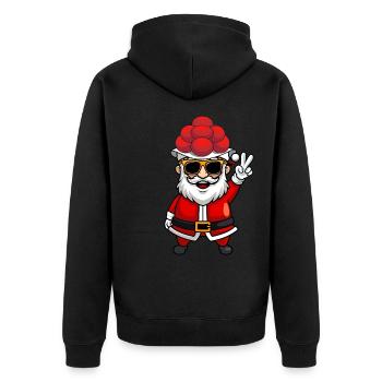 Schwarzwaldmädel Bollenhut Schwarzwald - Unisex Premium Bio Zip Hoodie - Schwarz - Hinten - Nico (187cm)