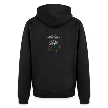Gott sprach jetzt gibts Gehirn (Bunt) - Unisex Premium Bio Zip Hoodie - Schwarz - Hinten - Nico (187cm)
