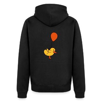 Balloon Little Chick Comic - Unisex Premium Organic Zip Hoodie - black - Back - Nico (187cm)