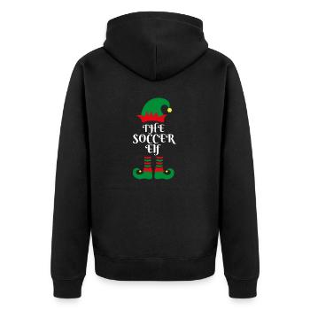 THE SOCCER ELF santas little helper christmas gift - Unisex Premium Organic Zip Hoodie - black - Back - Nico (187cm)