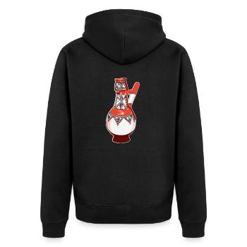 Kabylische Amazigh-Keramik - Unisex Premium Bio Zip Hoodie - Schwarz - Hinten - Nico (187cm)