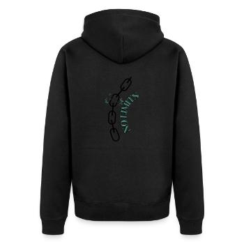 No limits - Unisex Premium Bio Zip Hoodie - Schwarz - Hinten - Nico (187cm)