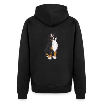 Bernedoodle Dog - Unisex Premium Organic Zip Hoodie - black - Back - Nico (187cm)