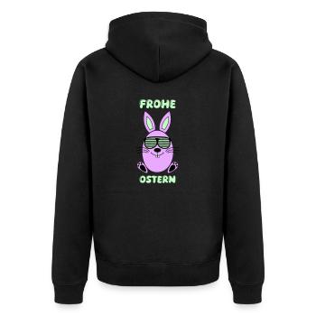 Joyeux lapin de Pâques - Veste à capuche bio Premium Unisexe - noir - Dos - Nico (187cm)