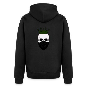 skull bandit king 02 - Unisex Premium Bio Zip Hoodie - Schwarz - Hinten - Nico (187cm)