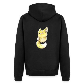 Lupifowl Lemon edition - Unisex Premium Bio Zip Hoodie - Schwarz - Hinten - Nico (187cm)