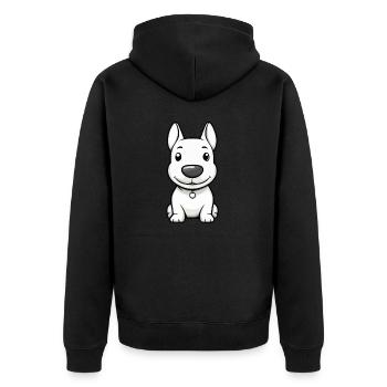 Bull Terrier Chien Bande Dessinée Mignon - Veste à capuche bio Premium Unisexe - noir - Dos - Nico (187cm)