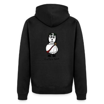 Latein ScHoF - Unisex Premium Bio Zip Hoodie - Schwarz - Hinten - Nico (187cm)