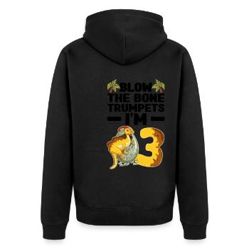 Dinosaurier Geschenke | Dino Kinder Geburtstage - Unisex Premium Bio Zip Hoodie - Schwarz - Hinten - Nico (187cm)