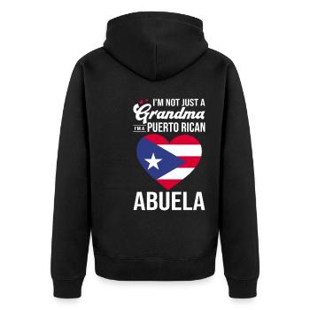 Puerto Rico | Puerto Ricaner Flagge Geschenkideen - Unisex Premium Bio Zip Hoodie - Schwarz - Hinten - Nico (187cm)