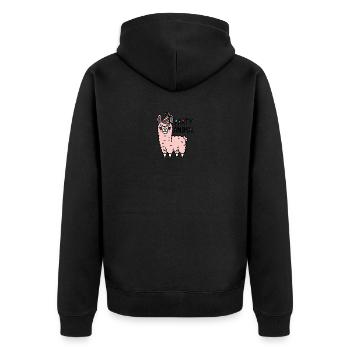 Fête Lama Alpaga Rose Chapeau de fête Célébration d’anniversaire - Veste à capuche bio Premium Unisexe - noir - Dos - Nico (187cm)