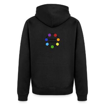 Celebrate differences - Unisex Premium Bio Zip Hoodie - Schwarz - Hinten - Nico (187cm)