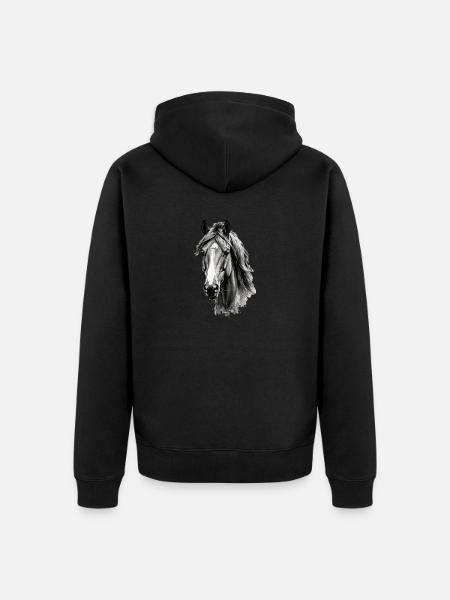 Pferd - Unisex Premium Bio Zip Hoodie - Schwarz