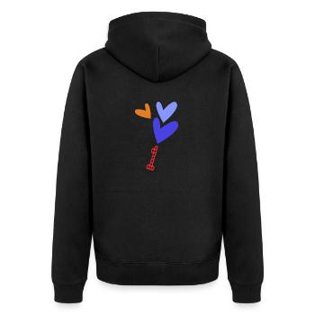 1. 1 AN. 1er ANNIVERSAIRE. ANNIVERSAIRE 1 AN - Veste à capuche bio Premium Unisexe - noir - Dos - Nico (187cm)