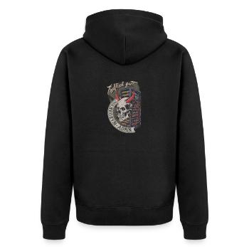 Devilishly good! - Unisex Premium Organic Zip Hoodie - black - Back - Nico (187cm)