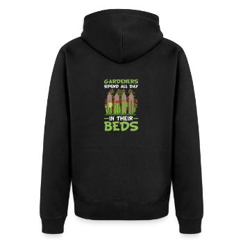 Gardeners spend all day in their beds - Unisex Premium Organic Zip Hoodie - black - Back - Nico (187cm)