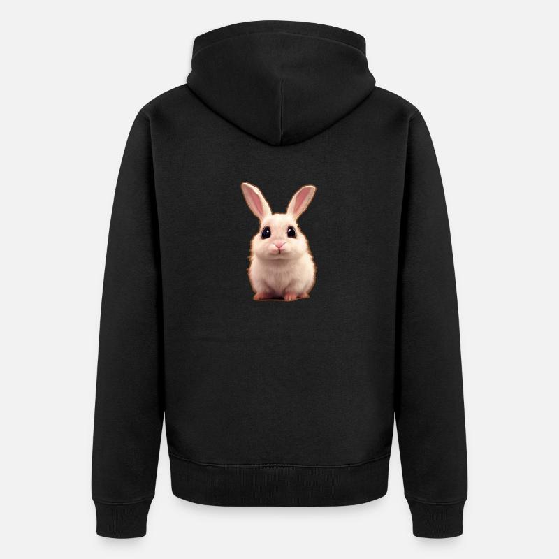 lapin doux 2 - Veste à capuche bio Premium Unisexe - noir