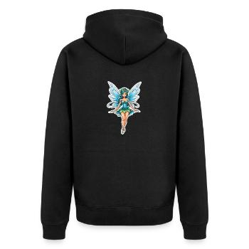Fairy Fantasy Illustration - Unisex Premium Organic Zip Hoodie - black - Back - Nico (187cm)