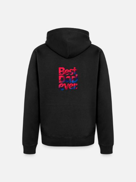 best dad ever - Unisex Premium Organic Zip Hoodie - black