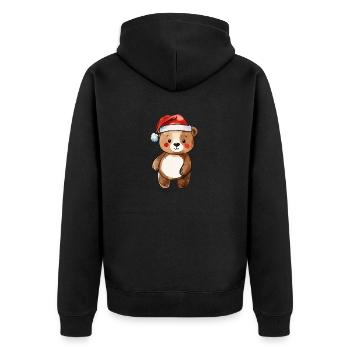 Dessin de Noël Ours - Veste à capuche bio Premium Unisexe - noir - Dos - Nico (187cm)
