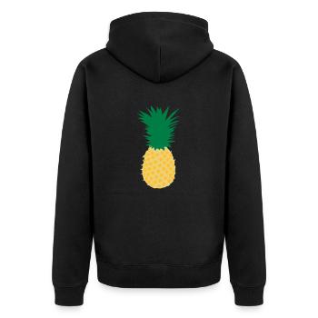 Pineapple - Unisex Premium Organic Zip Hoodie - black - Back - Nico (187cm)