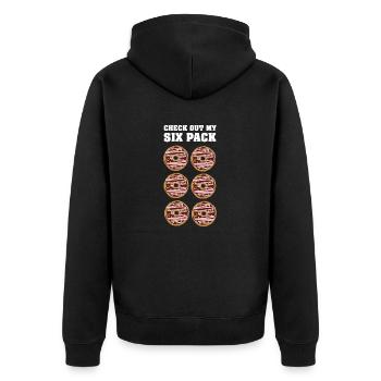 Funny Workout | Check Out My Six Pack | Donuts - Unisex Premium Organic Zip Hoodie - black - Back - Nico (187cm)