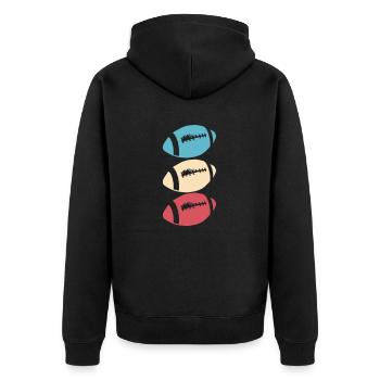 Amerikanischer Football amerikanisch Vektor Stolz - Unisex Premium Bio Zip Hoodie - Schwarz - Hinten - Nico (187cm)