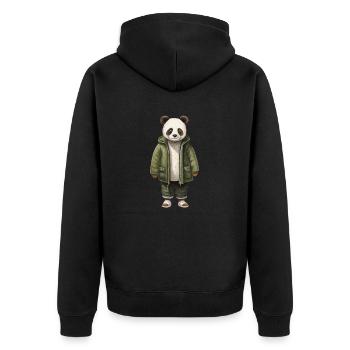 T-shirt Panda Playtime - Fantaisiste et amusant - Veste à capuche bio Premium Unisexe - noir - Dos - Nico (187cm)