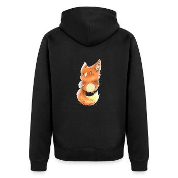Lupifowl orange edition - Unisex Premium Bio Zip Hoodie - Schwarz - Hinten - Nico (187cm)