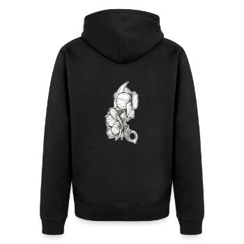 Flower Knife - Unisex Premium Bio Zip Hoodie - Schwarz - Hinten - Nico (187cm)
