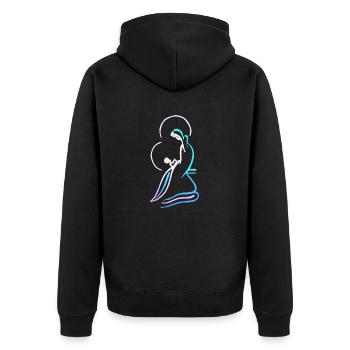 Virgin Mary and Child Jesus, design - Unisex Premium Organic Zip Hoodie - black - Back - Nico (187cm)
