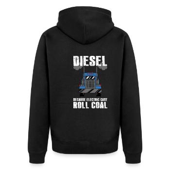 Camion diesel vs conception électrique pour - Veste à capuche bio Premium Unisexe - noir - Dos - Nico (187cm)