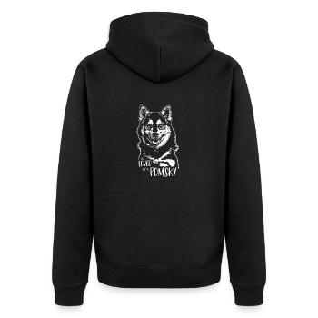 Aimé par un chien Pomsky Dog Saying Wilsigns - Veste à capuche bio Premium Unisexe - noir - Dos - Nico (187cm)