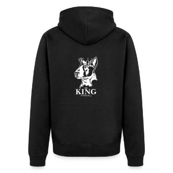 Bullterrier King of everything Hunde Hund Wilsigns - Unisex Premium Bio Zip Hoodie - Schwarz - Hinten - Nico (187cm)