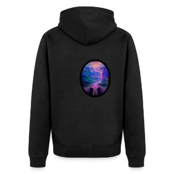 Seelenweg 03 - Veste à capuche bio Premium Unisexe - noir - Dos - Nico (187cm)