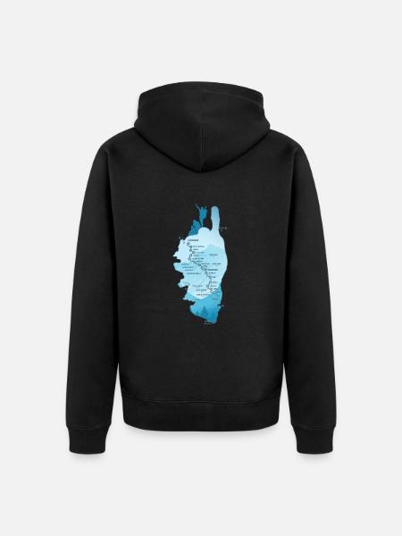 Hiking Corsica GR 20 map GR20 corsica hiking gr20 - Unisex Premium Organic Zip Hoodie - black