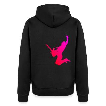 Egitarre Gitarre Guitar Herren Damen electronic gu - Unisex Premium Bio Zip Hoodie - Schwarz - Hinten - Nico (187cm)