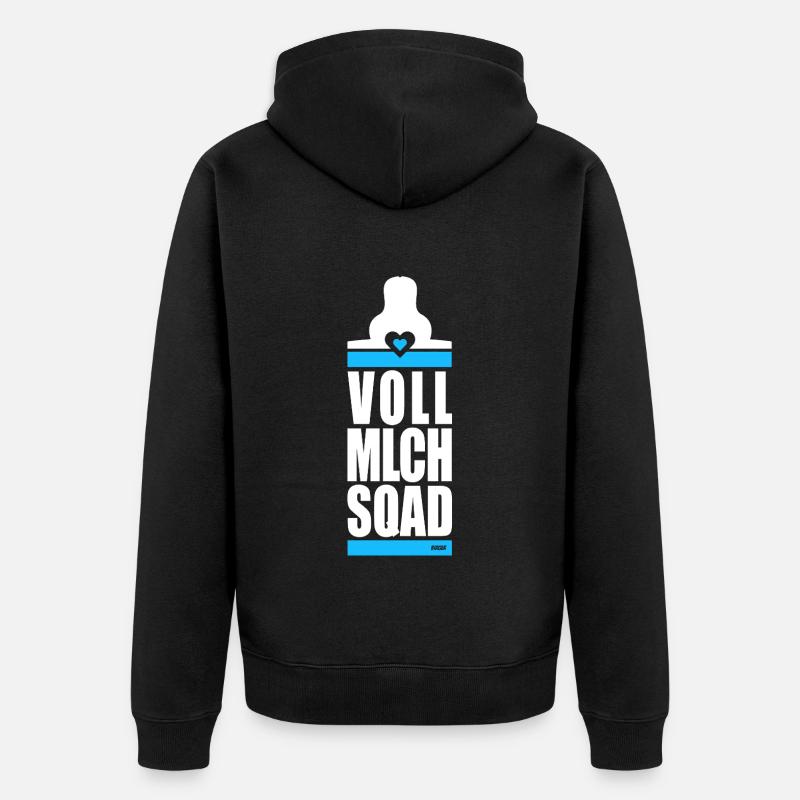 VOLLMILCH SQUAD - Bubis - Unisex Premium Bio Zip Hoodie - Schwarz