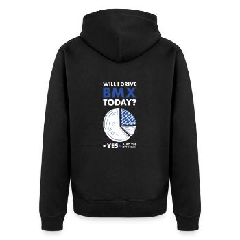 Sport Will I Drive BMX - Unisex Premium Organic Zip Hoodie - black - Back - Nico (187cm)