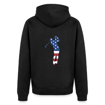 Sport Us Flag Golf - Veste à capuche bio Premium Unisexe - noir - Dos - Nico (187cm)