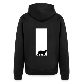 Mignon Cat Motif Autocollant Tablier Coupe Chemise - Veste à capuche bio Premium Unisexe - noir - Dos - Nico (187cm)