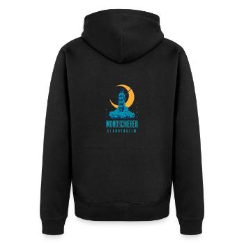 Südharz Merch - Mondschieber Blankenheim - Unisex Premium Bio Zip Hoodie - Schwarz - Hinten - Nico (187cm)